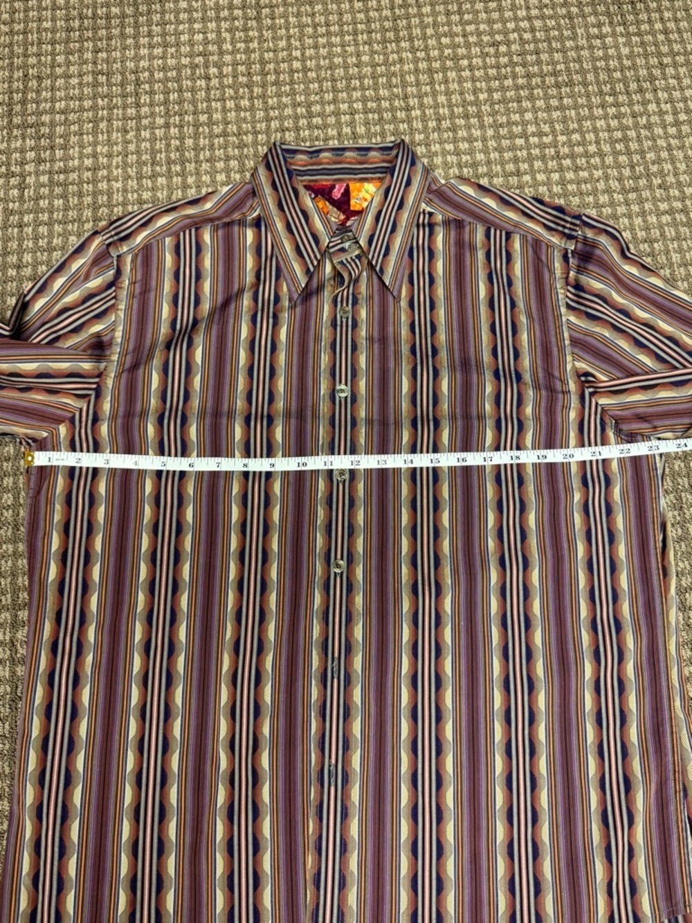 Robert Graham Purple, Blue & Cream Striped Button-Down Shirt - Picture 5 of 8